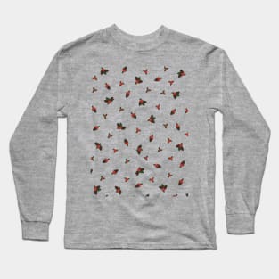 Pine Cones and Holly Berries Christmas Winter Forest Foliage 2 Long Sleeve T-Shirt